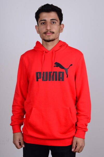 Puma 586688-11 Kırmızı Puma Baskılı Kapüşonlu Erkek Sweat