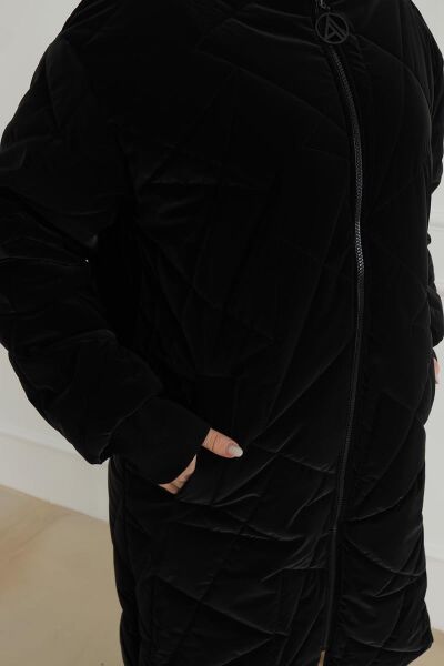 Armine 24KT726 Siyah Kadın Astarlı Kapitone Mont