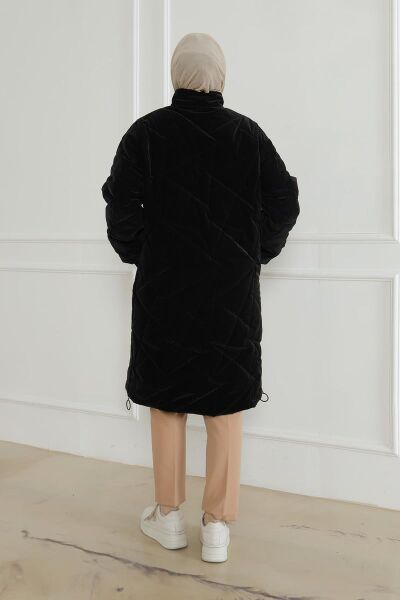 Armine 24KT726 Siyah Kadın Astarlı Kapitone Mont