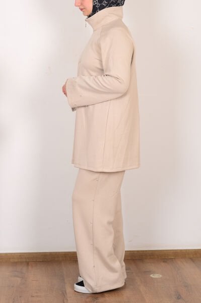 Allday B30106A0 Taş Kadın Yumuşak Dokulu Taşlı Pantolonlu Takım