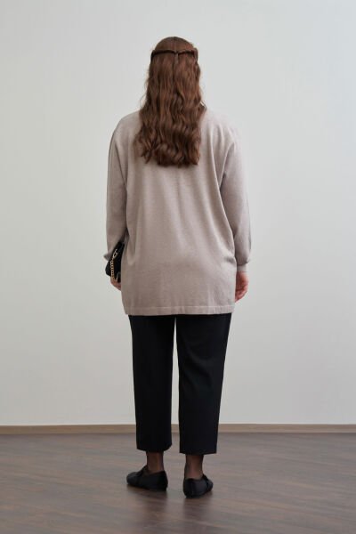 Allday W93170A9 Vizon Kadın Patı Dügmeli Triko Hırka