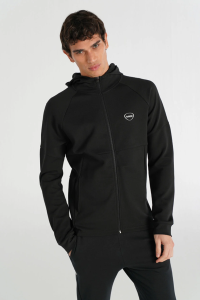 Hummel 921257-2001  HMLINTER ZIP HOODIE Siyah Erkek Regular Fit Kapüşonlu Fermuarlı Hırka