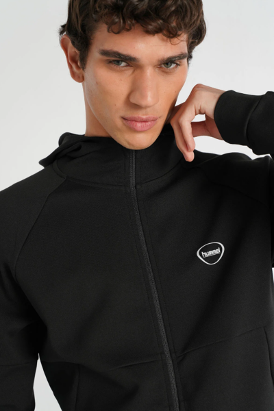 Hummel 921257-2001  HMLINTER ZIP HOODIE Siyah Erkek Regular Fit Kapüşonlu Fermuarlı Hırka