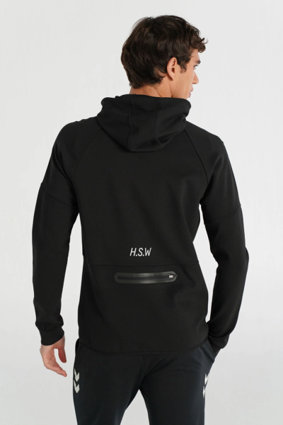 Hummel 921257-2001  HMLINTER ZIP HOODIE Siyah Erkek Regular Fit Kapüşonlu Fermuarlı Hırka