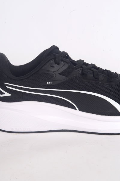 Puma 379437-01 Skyrocket Lite Fileli Rahat Ortopedik Taban Beyaz Topuk Desenli Esnek Hafif Siyah Günlük Erkek Spor Ayakkabı