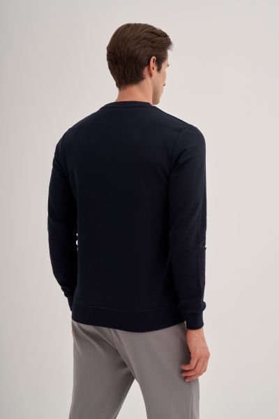 Cazador 24KCEEO05610 Lacivert Erkek 3iplik Bisiklet Yaka Sweat