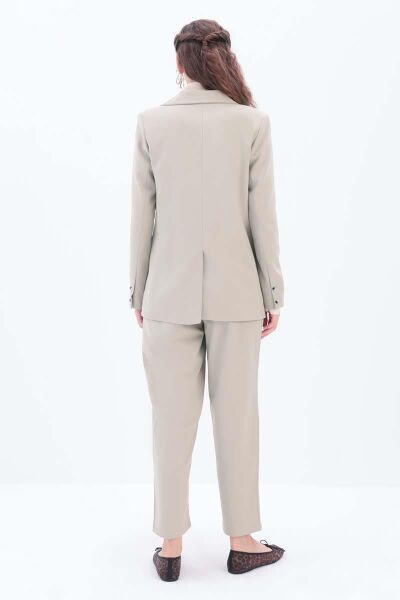 Allday 25DB41015AL0 Bej Kadın Astarlı Likralı Blazer Ceket