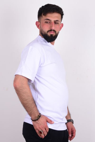 Cazador 24YCEEO04062 Beyaz Erkek Relax Fit Bisiklet Yaka Rahat Kesim Tşört
