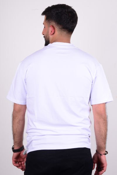 Cazador 24YCEEO04062 Beyaz Erkek Relax Fit Bisiklet Yaka Rahat Kesim Tşört