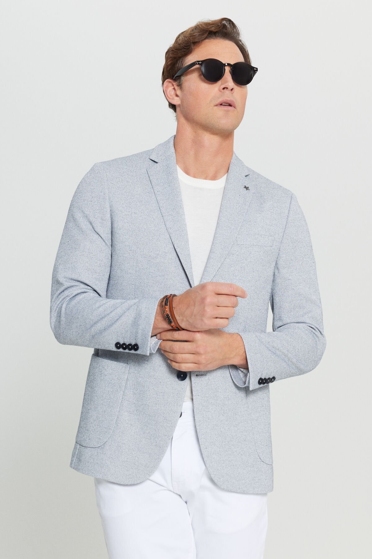 Altınyıldız ACE004252054 İndigo Erkek Astarsız Slim Fit Ceket
