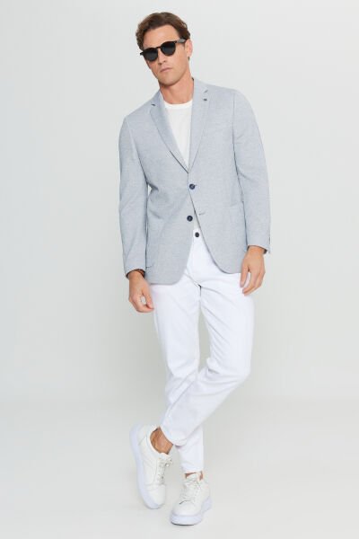 Altınyıldız ACE004252054 İndigo Erkek Astarsız Slim Fit Ceket