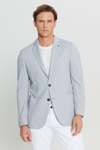 Altınyıldız ACE004252054 İndigo Erkek Astarsız Slim Fit Ceket