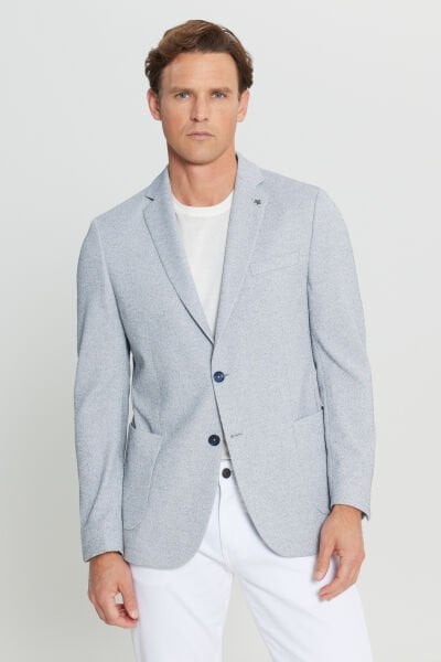 Altınyıldız ACE004252054 İndigo Erkek Astarsız Slim Fit Ceket
