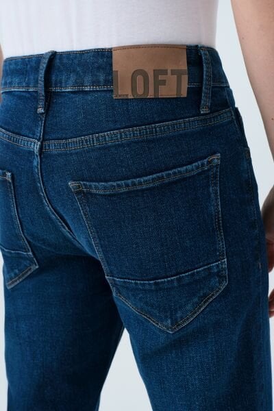 Loft 2037014 Mavi Erkek 68 Simon Geniş Paça Geniş Bel Kot Pantalon