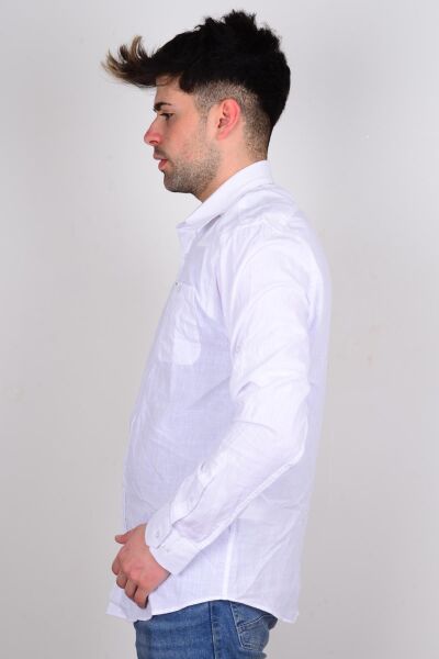 Wrangler W231039100 Beyaz Uzun Kollu Erkek Gömlek