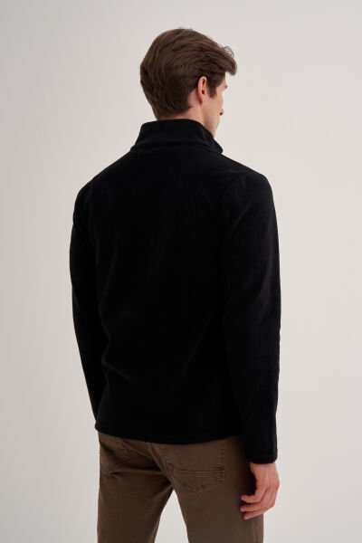 Cazador 24KCEEO05633 Siyah Erkek Boydan Fermuarlı 3 Cepli Polar Sweat Hırka