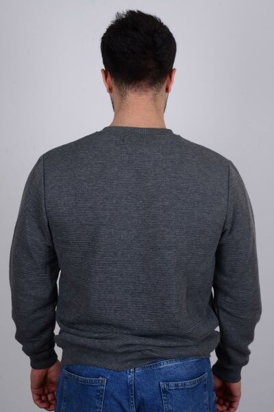 Cazador 23KCEEO5006 Antrasit Melanj Bisiklet Yaka Erkek Sweat