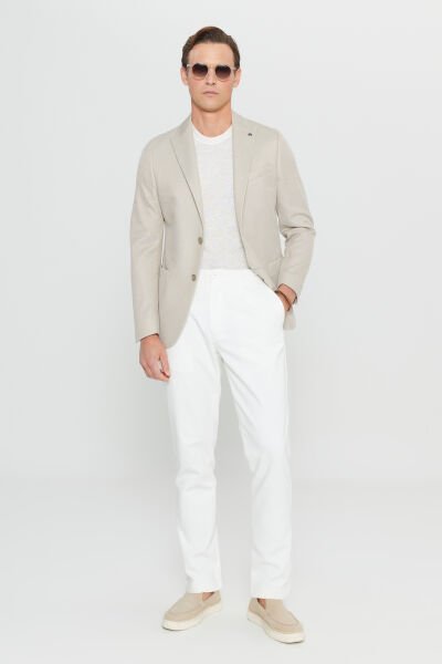 Altınyıldız ACE004252058 Bej  Erkek Astarsız Slim Fit Ceket