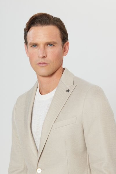 Altınyıldız ACE004252058 Bej  Erkek Astarsız Slim Fit Ceket