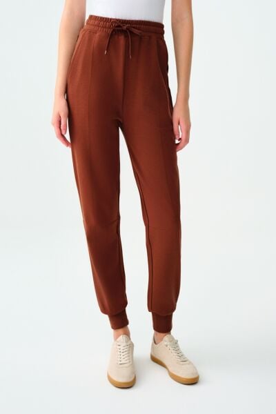 Loft 2038218 Kahverengi Kadın Belden Lastikli İp Detaylı Gizli Cepli Eşorfman Altı