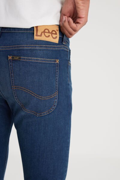 Lee L736147401 Koyu Mavi Erkek Melone Düz Kesim Yüksek Bel Esnek Pantolon