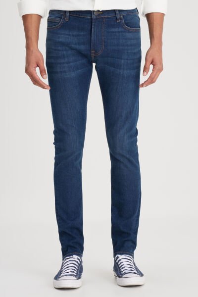 Lee L736147401 Koyu Mavi Erkek Melone Düz Kesim Yüksek Bel Esnek Pantolon