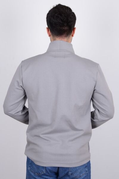 Cazador 23KCEEO05209 Gri Yarım Fermuarlı Scuba Yakalı Erkek Sweat