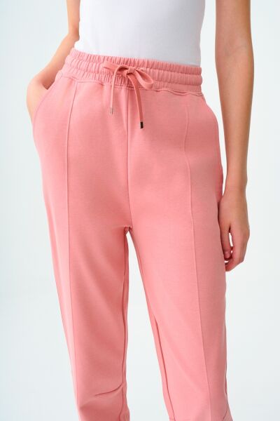Loft 2038218 Pembe Kadın Belden Lastikli İp Detaylı Gizli Cepli Eşorfman Altı