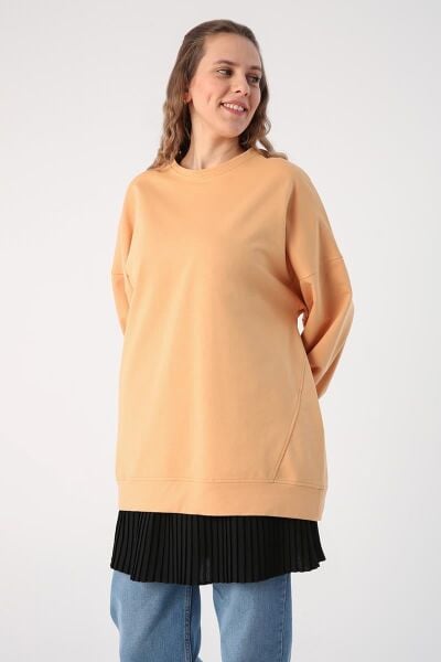 Allday 23XD06004AL0 Siyah Kadın Pileli Kısa Gömlek Etek