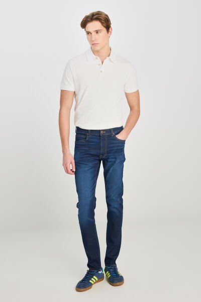 Lee L71900037381 Mavi Erkek Luke Slim Fit Dar Kesim Pamuklu Esnek Jean Denim Pantolon