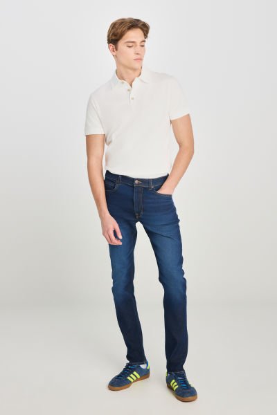Lee L71900037381 Mavi Erkek Luke Slim Fit Dar Kesim Pamuklu Esnek Jean Denim Pantolon