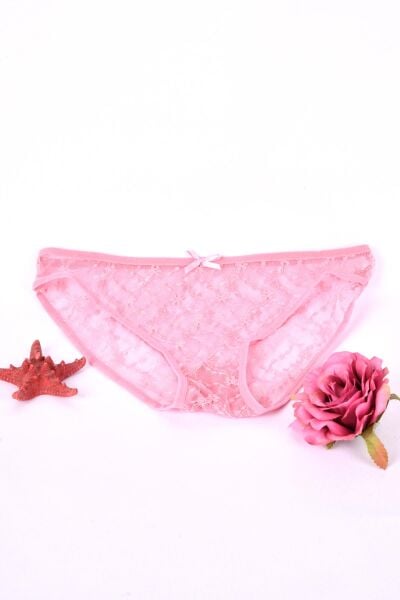 Wonna H-KLT1003 Kadın Pembe Dantel Detaylı Külot