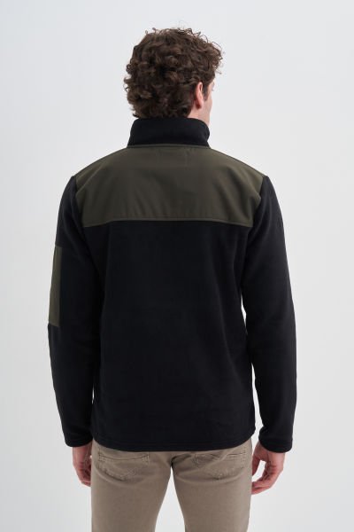 Cazador 24KCEEO05638 Siyah Erkek 3 İplik Boğazlı Polar Sweat Hırka