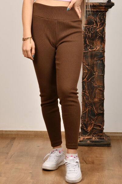 Hnc&Donna 69-6234 Kahverengi Kadın Beli Lastikli Tayt