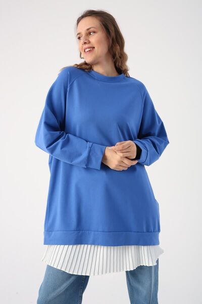 Allday 23XD06004AL0 Beyaz Kadın Pileli Kısa Gömlek Etek