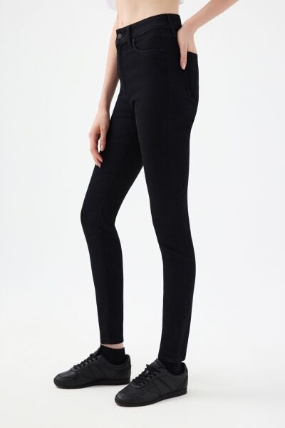 Loft 2037054 Natalie Siyah Kadın Dar Paça Yüksek Bel Kot Pantalon