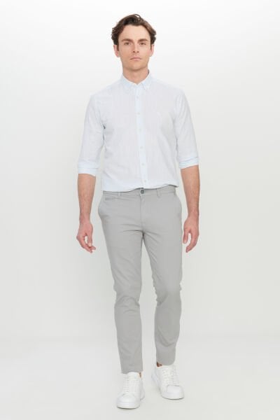 Altınyıldız ACE001252192 Gri Erkek Slim Fit Yandan Cepli Kumaş Pantolon