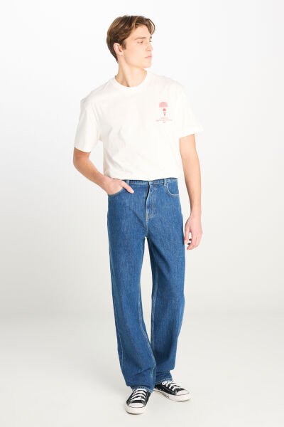 Lee L70E00001381 Mavi Erkek %100 Pamuk Asher Loose Fit Geniş Kesim Geniş Paça Jean Denim Pantolon