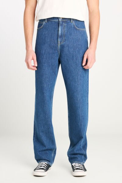 Lee L70E00001381 Mavi Erkek %100 Pamuk Asher Loose Fit Geniş Kesim Geniş Paça Jean Denim Pantolon