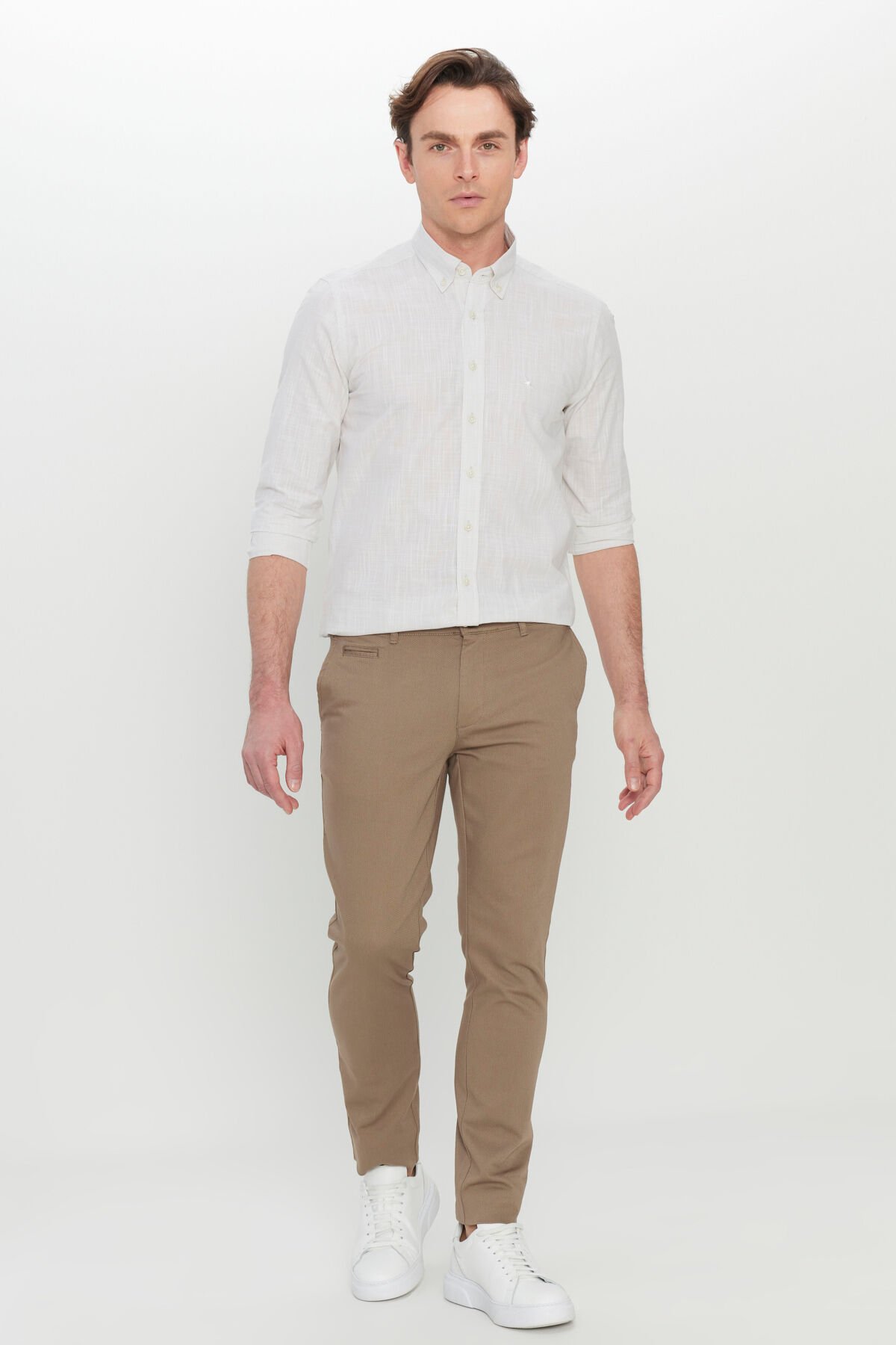 Altınyıldız ACE001252192 Beji Erkek Slim Fit Yandan Cepli Kumaş Pantolon