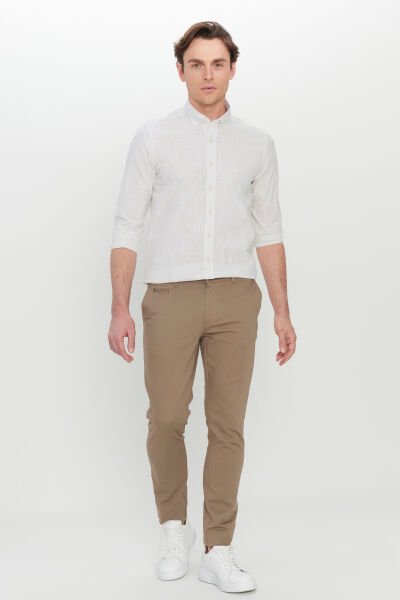 Altınyıldız ACE001252192 Beji Erkek Slim Fit Yandan Cepli Kumaş Pantolon