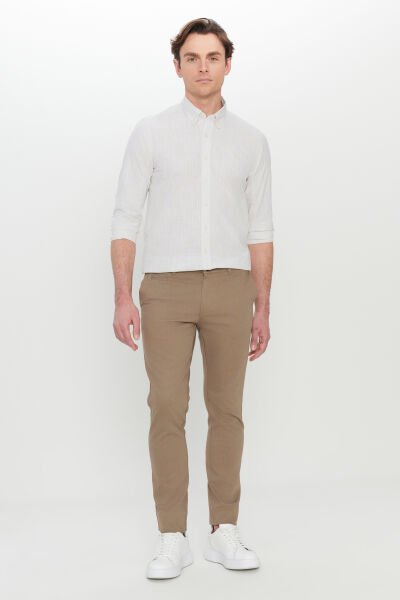 Altınyıldız ACE001252192 Beji Erkek Slim Fit Yandan Cepli Kumaş Pantolon