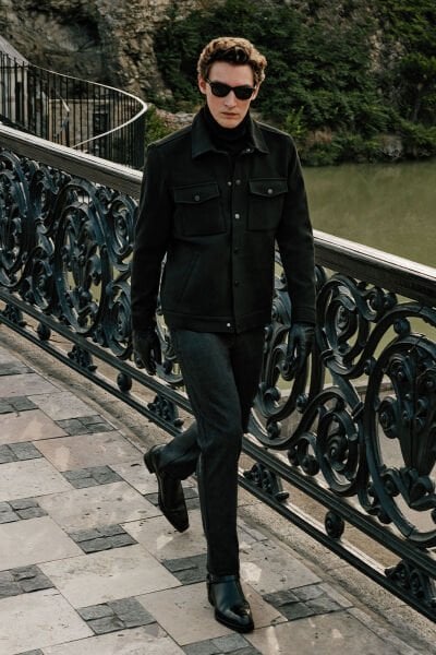 Altınyıldız ACE082510026 Siyah Erkek Çok Cepli Düğme Kapamalı Süet Mont