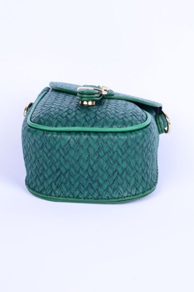 Armine Club ARM103 Yeşil Kadın Detaylı Desenli Deri Çanta