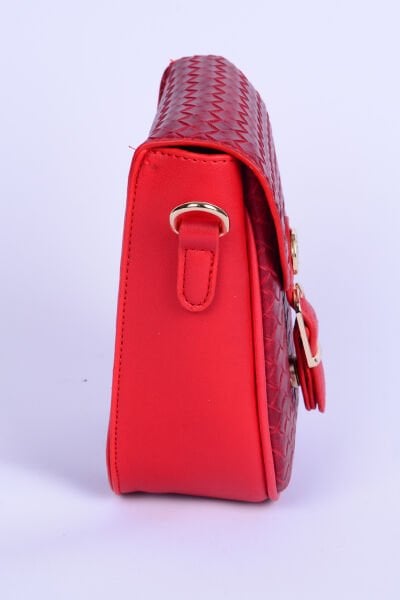 Armine Club ARM103 Kırmızı Kadın Detaylı Desenli Deri Çanta