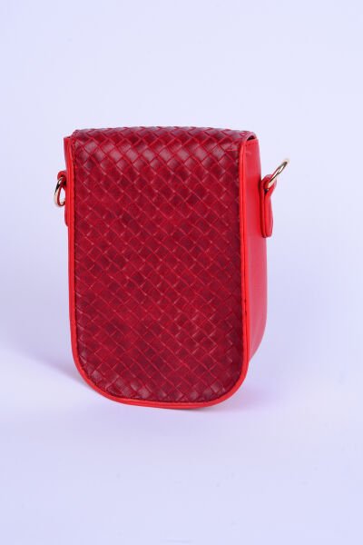 Armine Club ARM103 Kırmızı Kadın Detaylı Desenli Deri Çanta