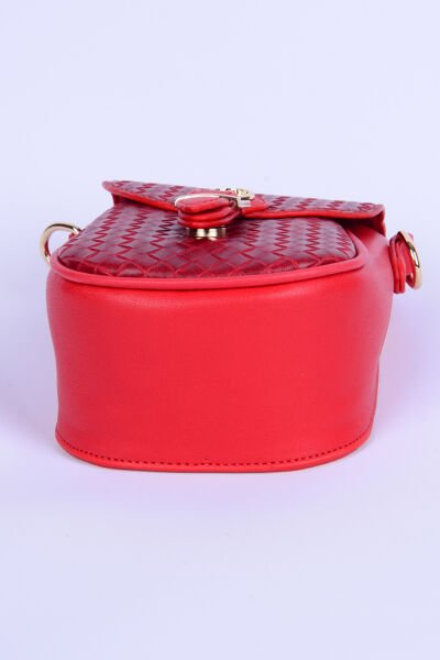 Armine Club ARM103 Kırmızı Kadın Detaylı Desenli Deri Çanta