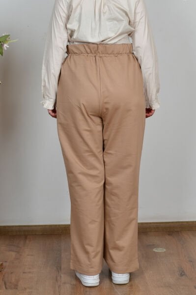 Allday BOB73003AL9 Vizon Kadın Büyük Beden Cepli Eşofman Altı