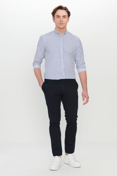 Altınyıldız ACE001252192 Siyah Erkek Slim Fit Yandan Cepli Kumaş Pantolon