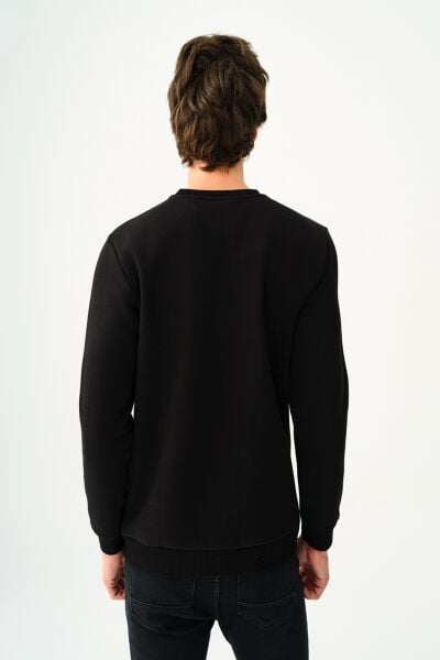 Loft 2037698 Siyah Erkek Bisiklet Yaka Regular Fit Loft Yazı Detaylı Sweat